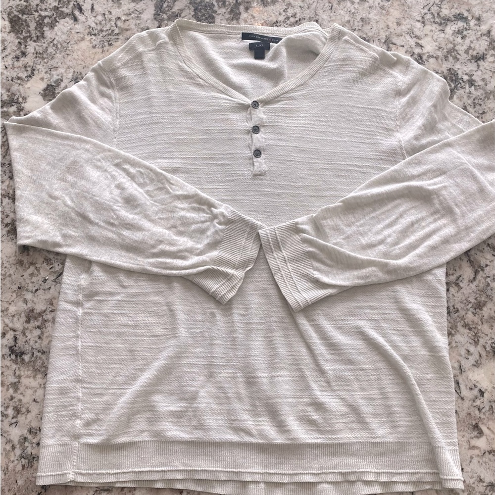 John Varvatos ivory coloured long sleeve shirt. Large